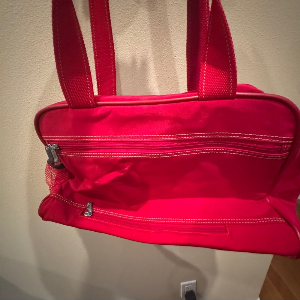 KIPLING DUFFLE TRAVEL BAG red. Vintage - Picture 6 of 13